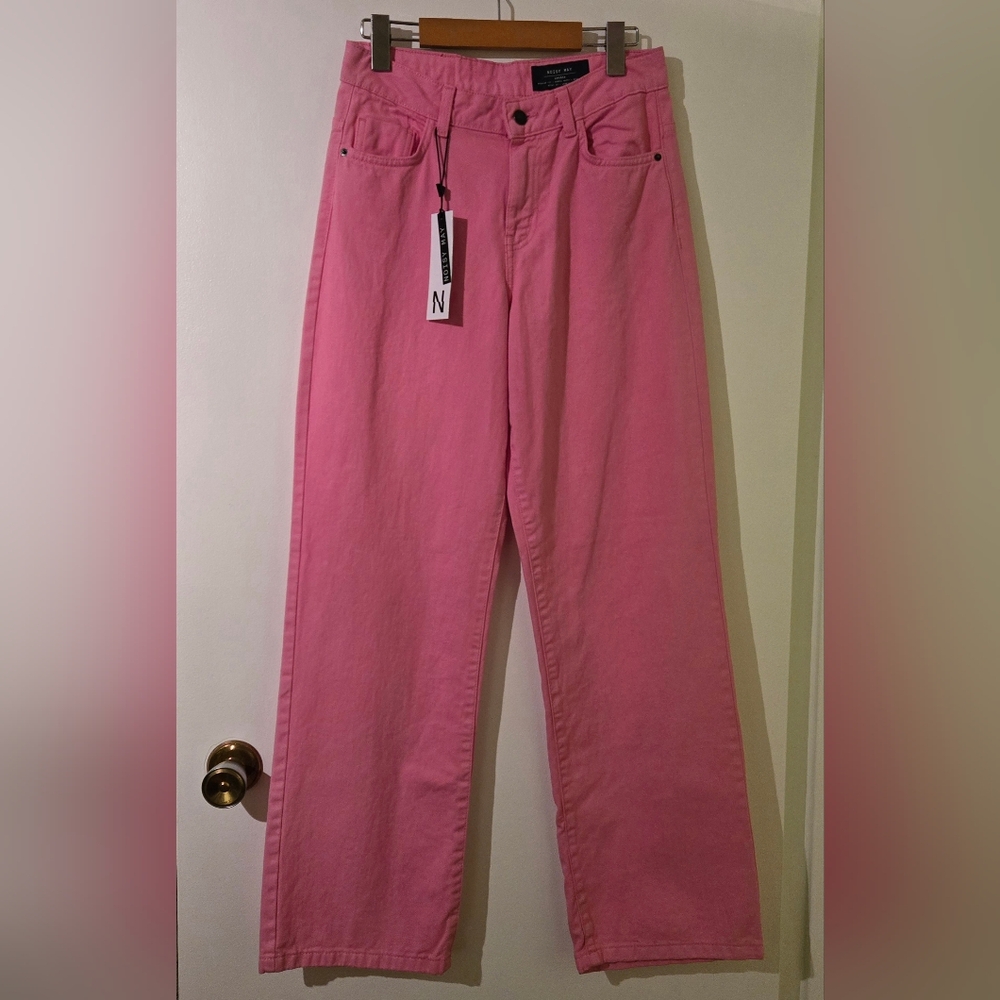 Noisy May Pink Wide Leg Jeans Amanda Style Size 26 x 32 - Picture 3 of 13